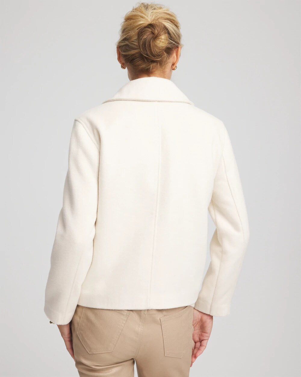 Chico's Discount English Cream Wool Peacoat