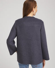 Chico's Sale Dark Denim Heather Wool Scarf Jacket