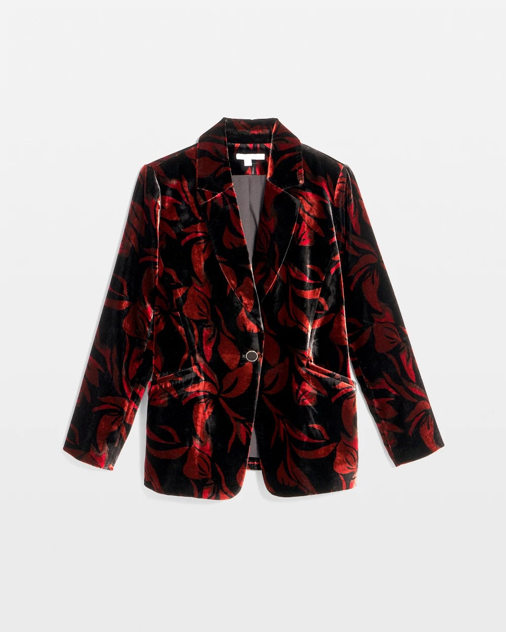 Chico's On Sale Black Velvet Printed Blazer