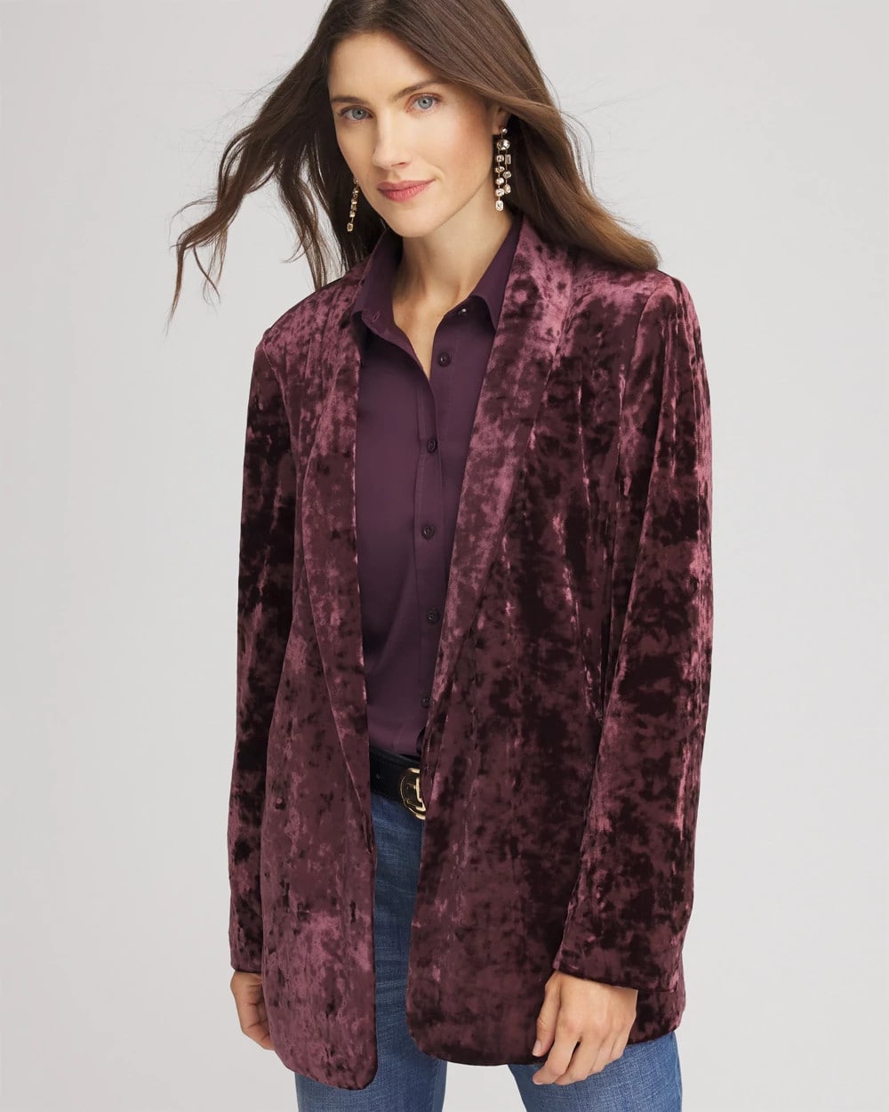 Chico's For Sale Night Bloom Crushed Velvet Blazer