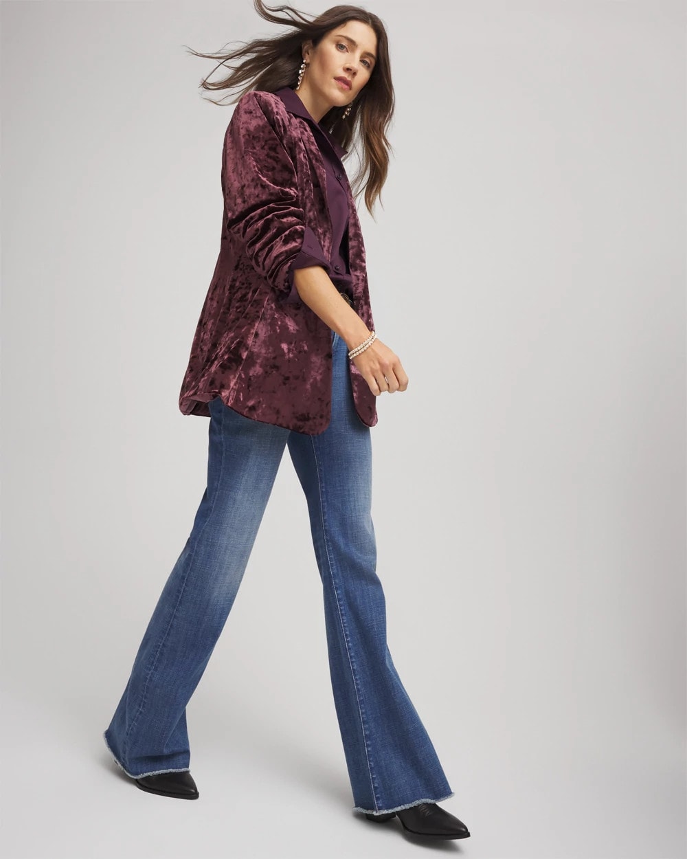Chico's For Sale Night Bloom Crushed Velvet Blazer