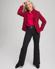 Chico's Online Red Red Tweed Sequins Blazer