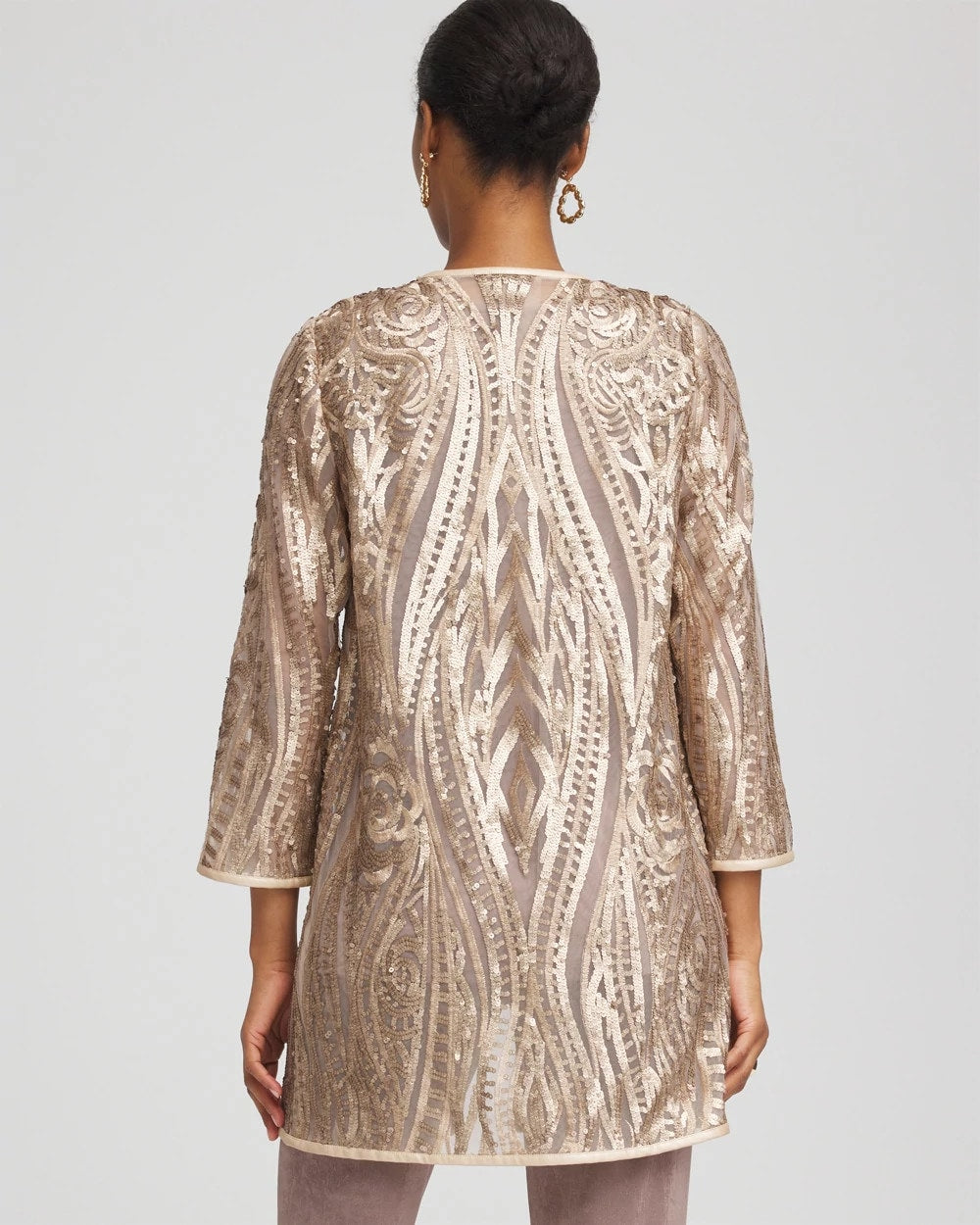 Chico's Discount Champagne Travelers™ Collection Champagne Sequins Jacket