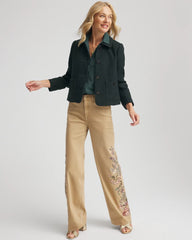 Chico's Sale Darkest Spruce Tweed Cropped Jacket