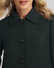 Chico's Sale Darkest Spruce Tweed Cropped Jacket