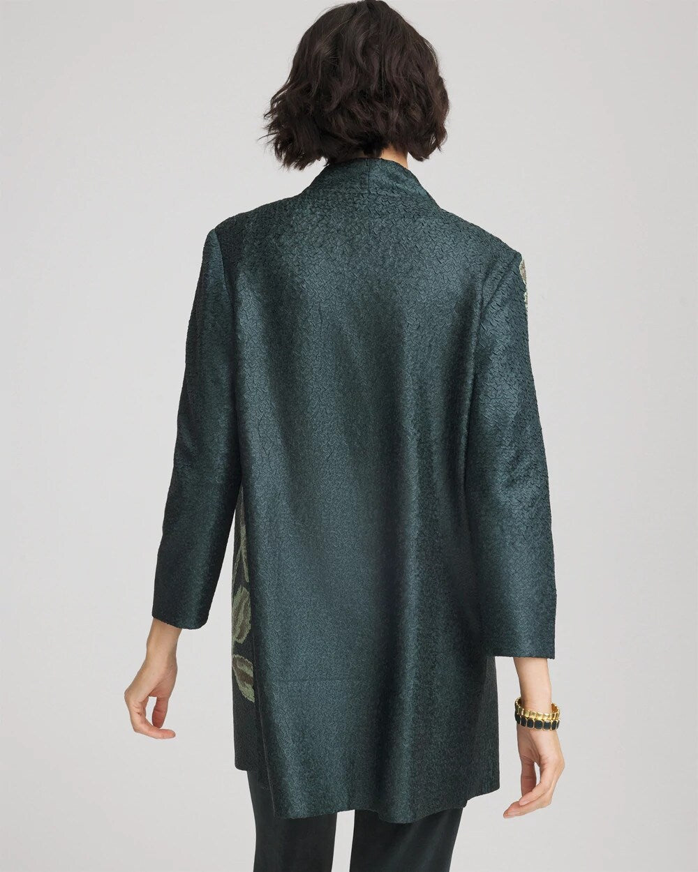 Chico's For Sale Darkest Spruce Travelers™ Collection Artisanal Crushed Reversible Jacket