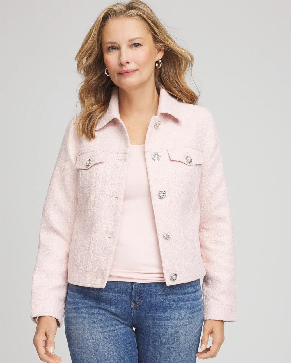Chico's Sale Blushed Boucle Casual Jacket