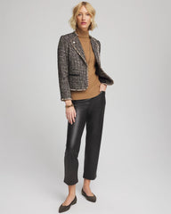 Chico's Outlet Black Tweed Mix Moto Jacket