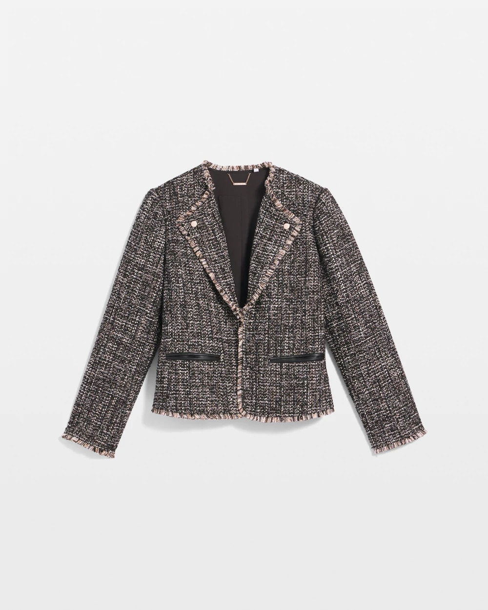 Chico's Outlet Black Tweed Mix Moto Jacket