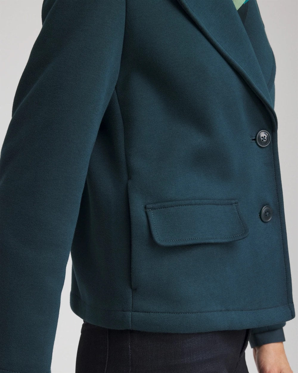 Chico's For Sale Teal Shadow Plush Knit Blazer