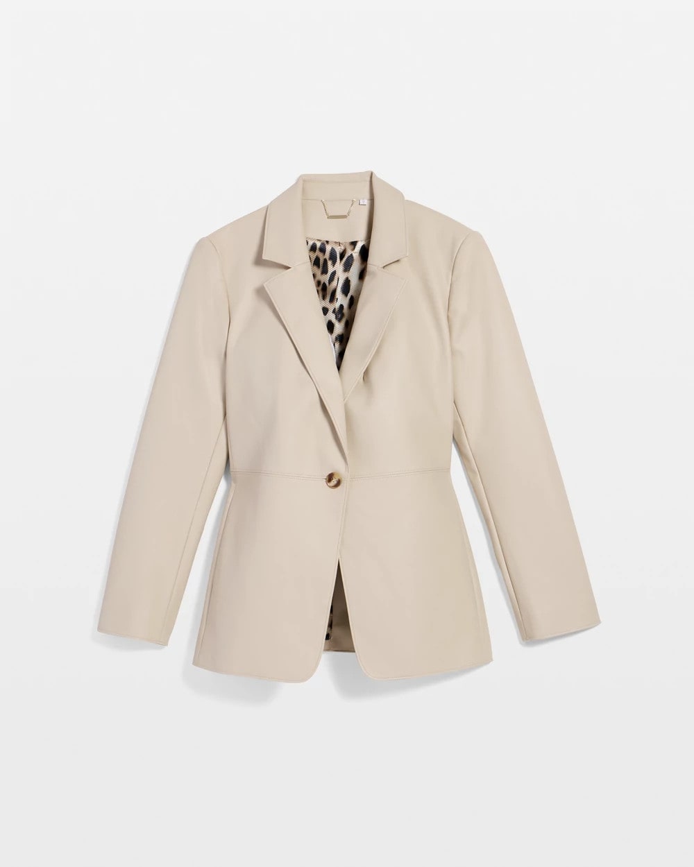 Chico's Outlet Ivory Wheat Faux Leather Blazer