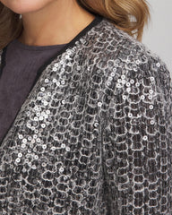 Chico's Online Serene Gray Travelers™ Collection Refined Sequins Netted Jacket
