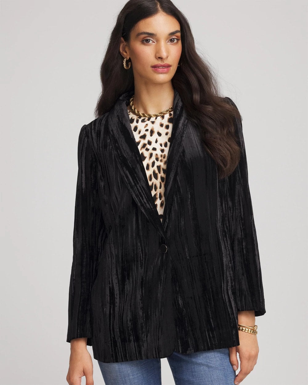Chico's Sale Black Velvet Shawl Collar Blazer