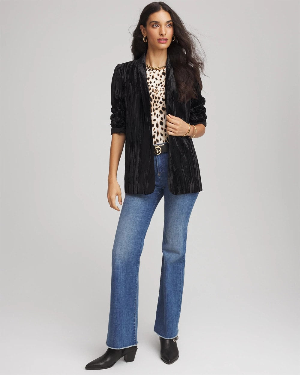 Chico's Sale Black Velvet Shawl Collar Blazer