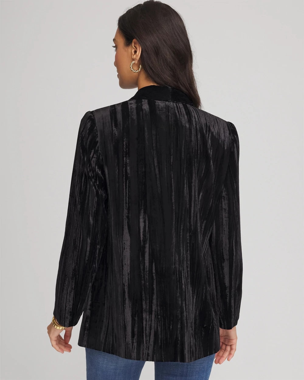 Chico's Sale Black Velvet Shawl Collar Blazer