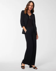 Chico's On Sale Black Ruched Sleeve Blazer