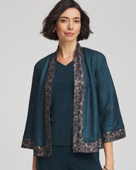 Chico's For Sale Teal Shadow Travelers™ Collection Crystal Crushed Reversible Jacket