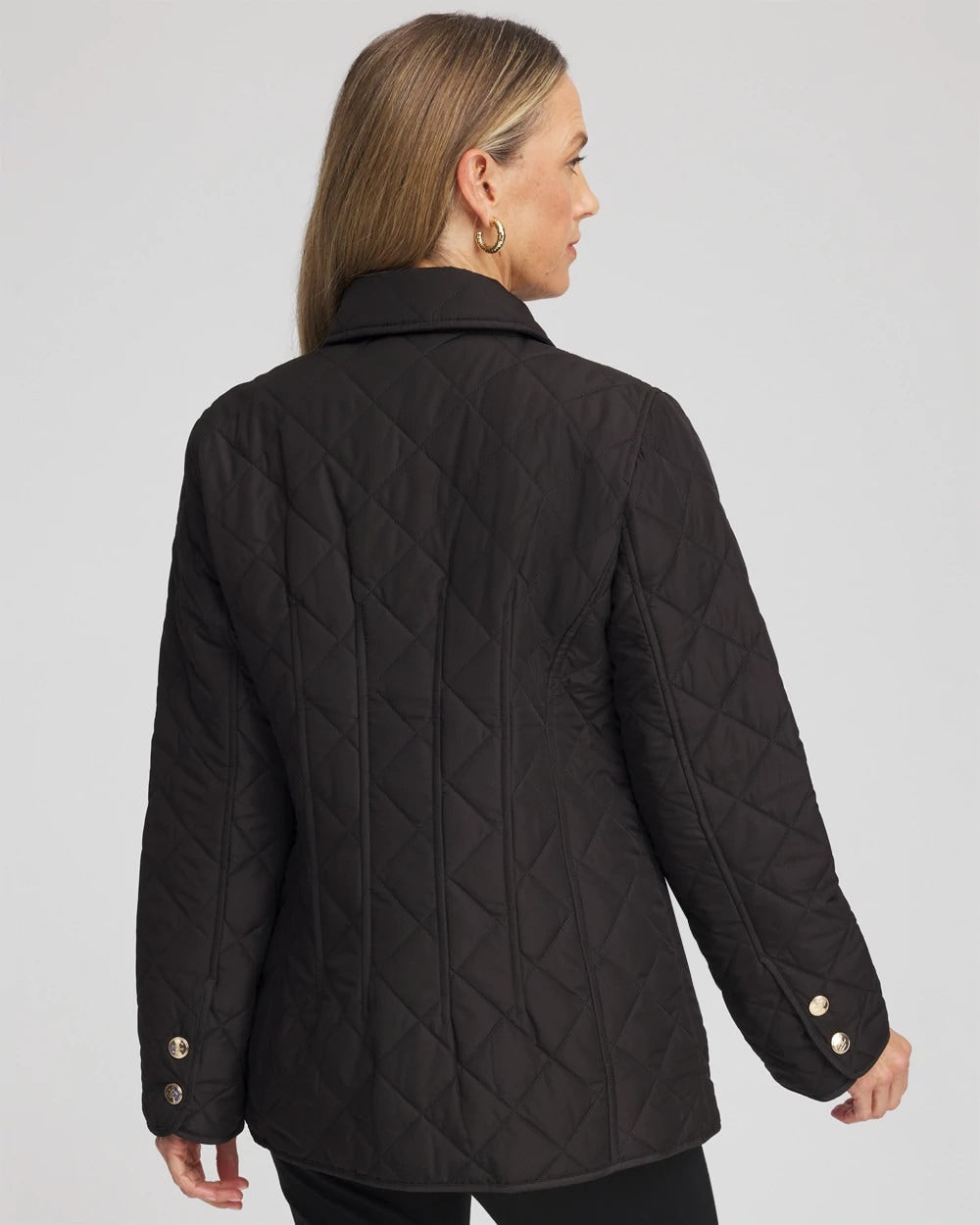 Chico's Online Black Quilted Barn Jacket