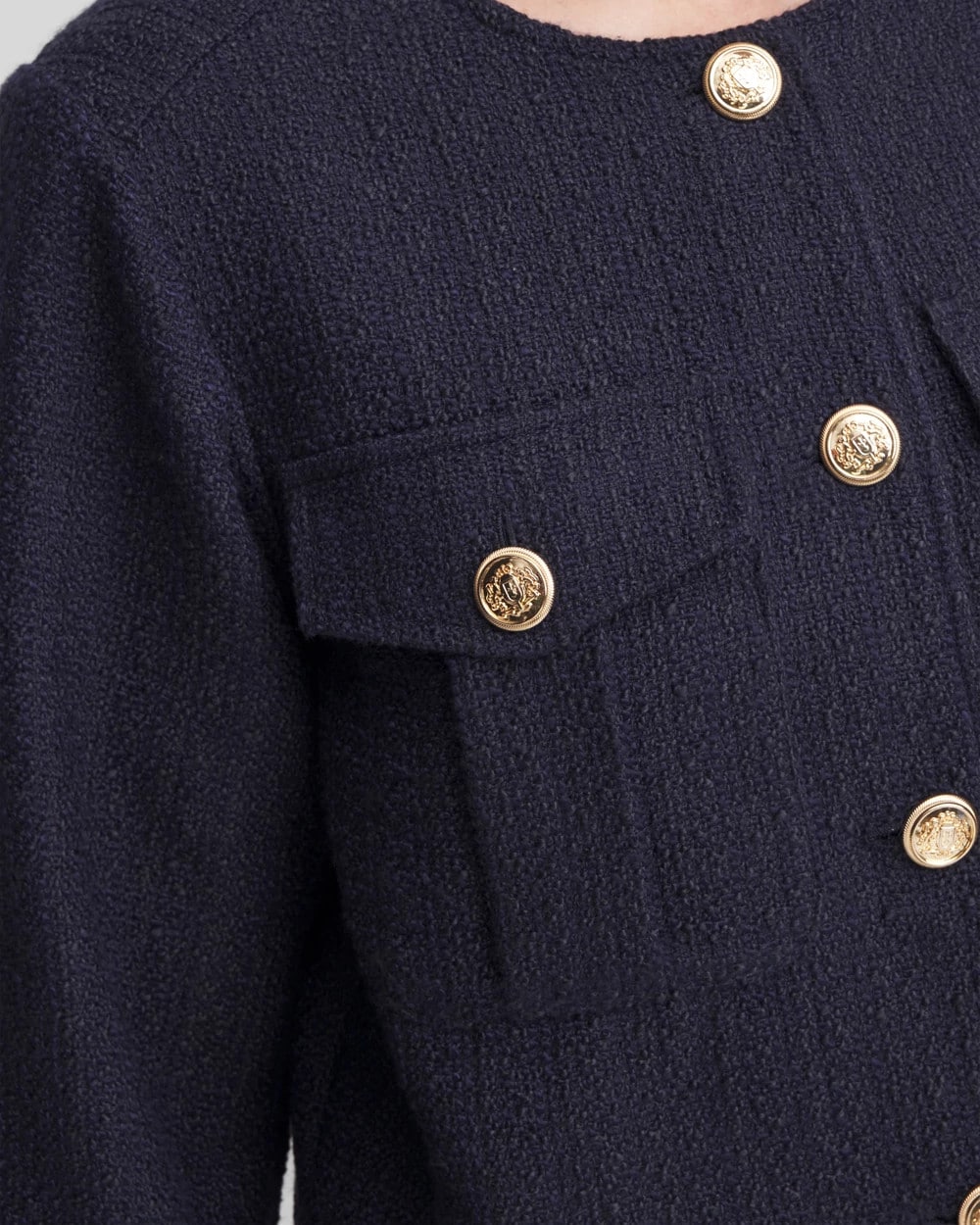 Chico's Outlet Midnight Waters Tweed Lady Jacket