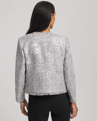 Chico's For Sale Silver Silver Sequins Tweed Jacket