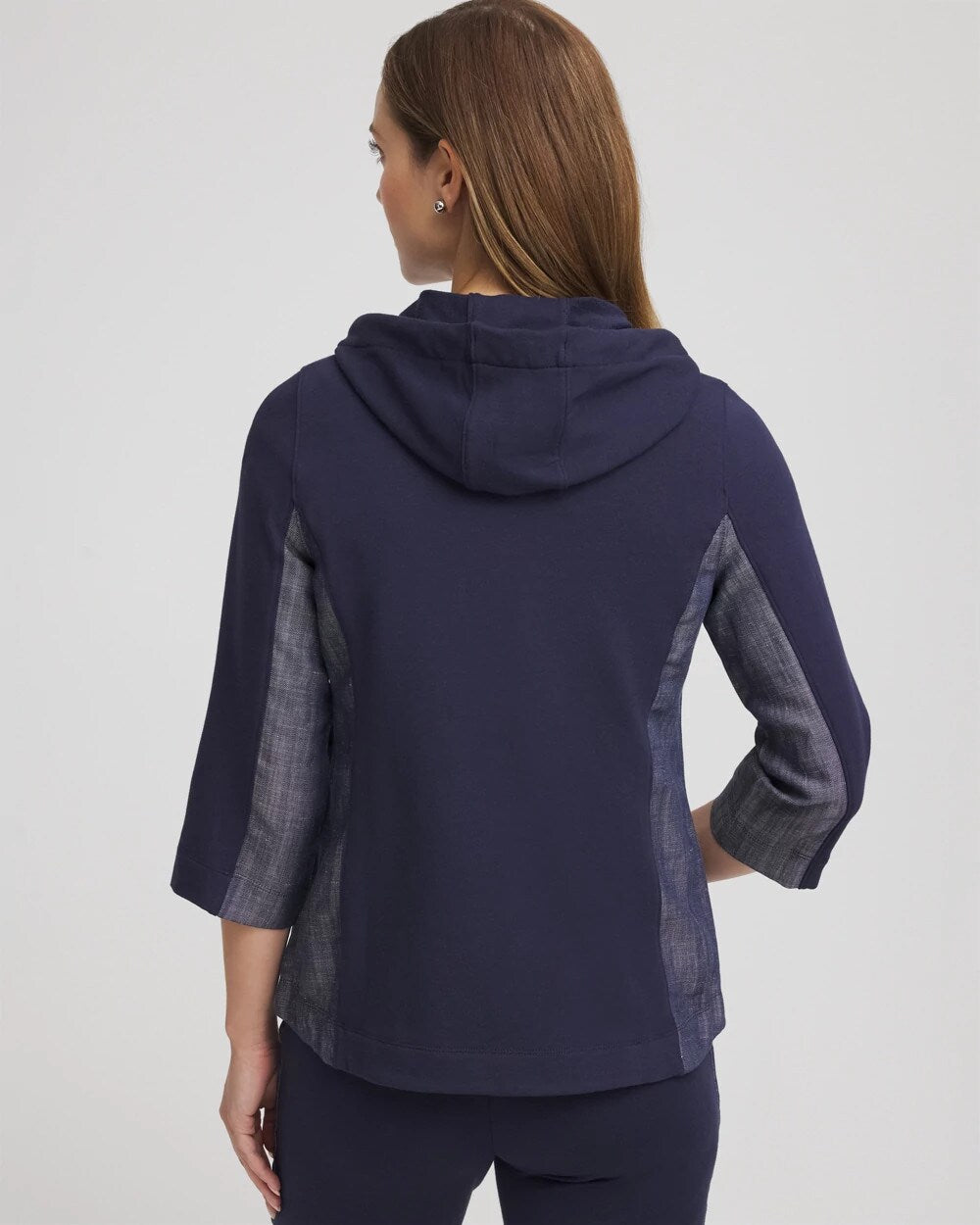 Chico's Discount Passport Blue Zenergy® French Terry & Chambray Jacket