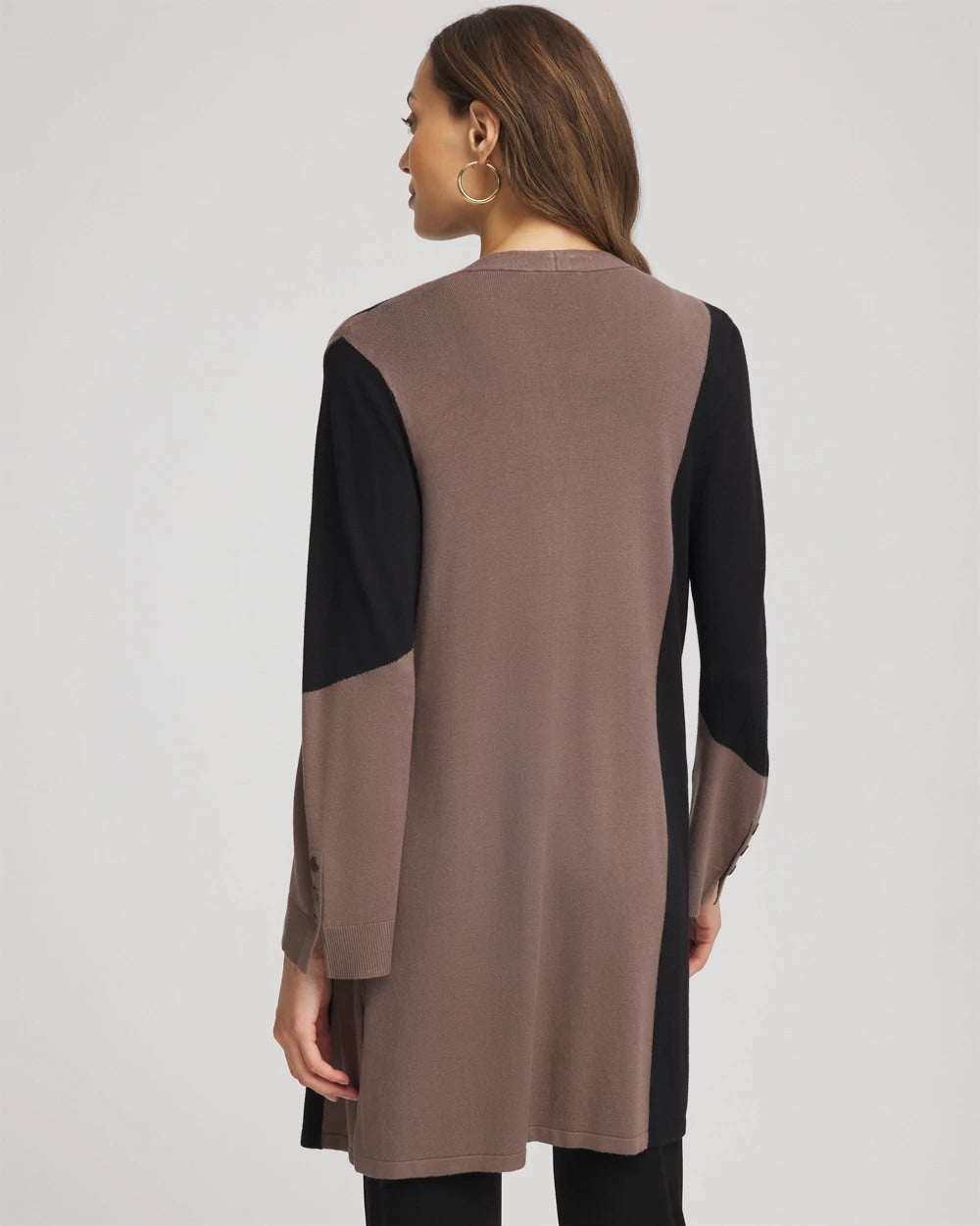 Chico's Outlet Deep Taupe Travelers™ Collection Colorblock Cardigan