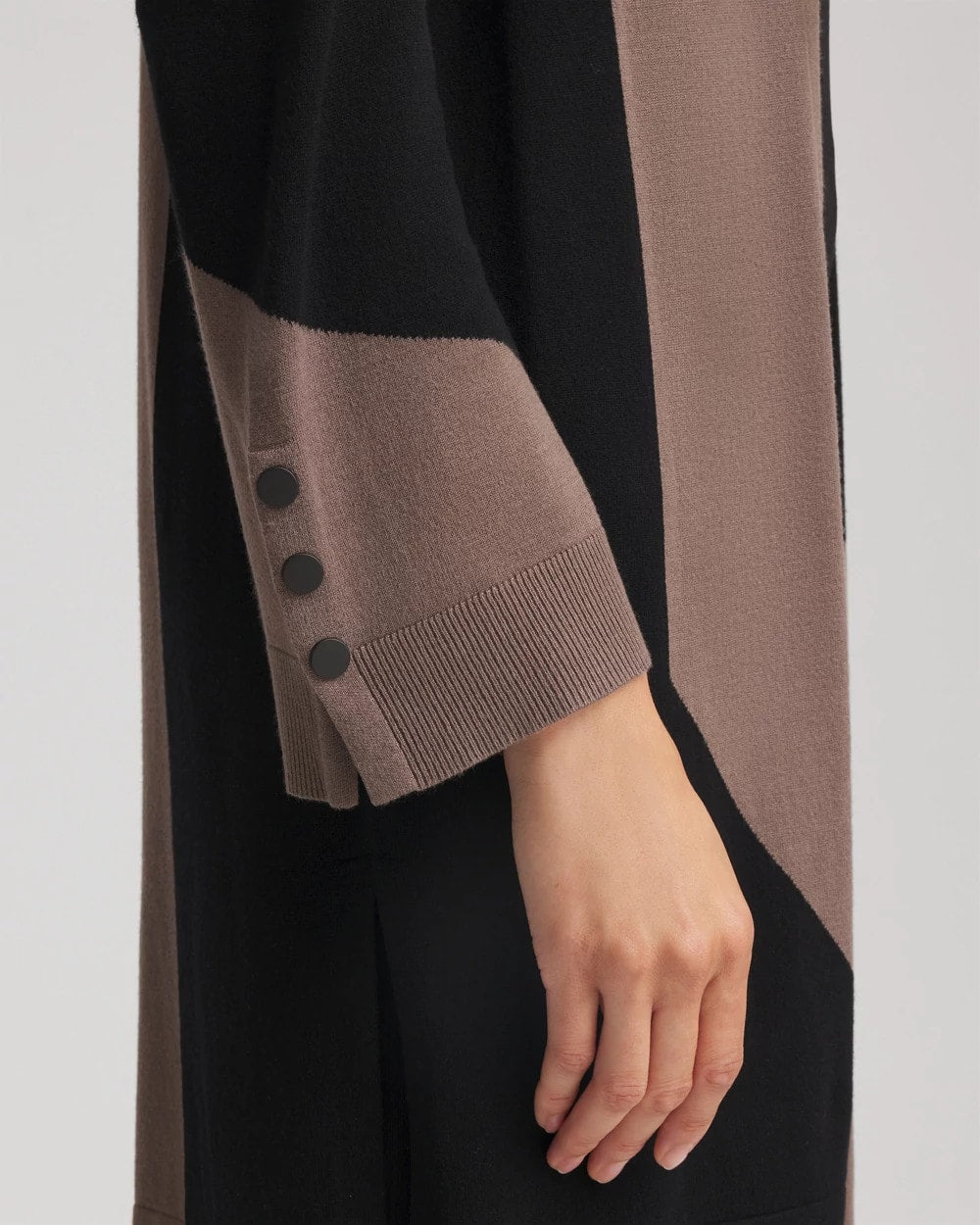 Chico's Outlet Deep Taupe Travelers™ Collection Colorblock Cardigan