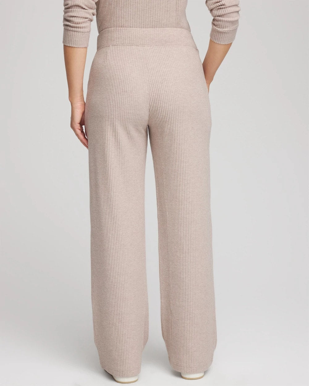 Chico's For Sale Light Taupe Heather Zenergy® Brushed Ribbed Pants