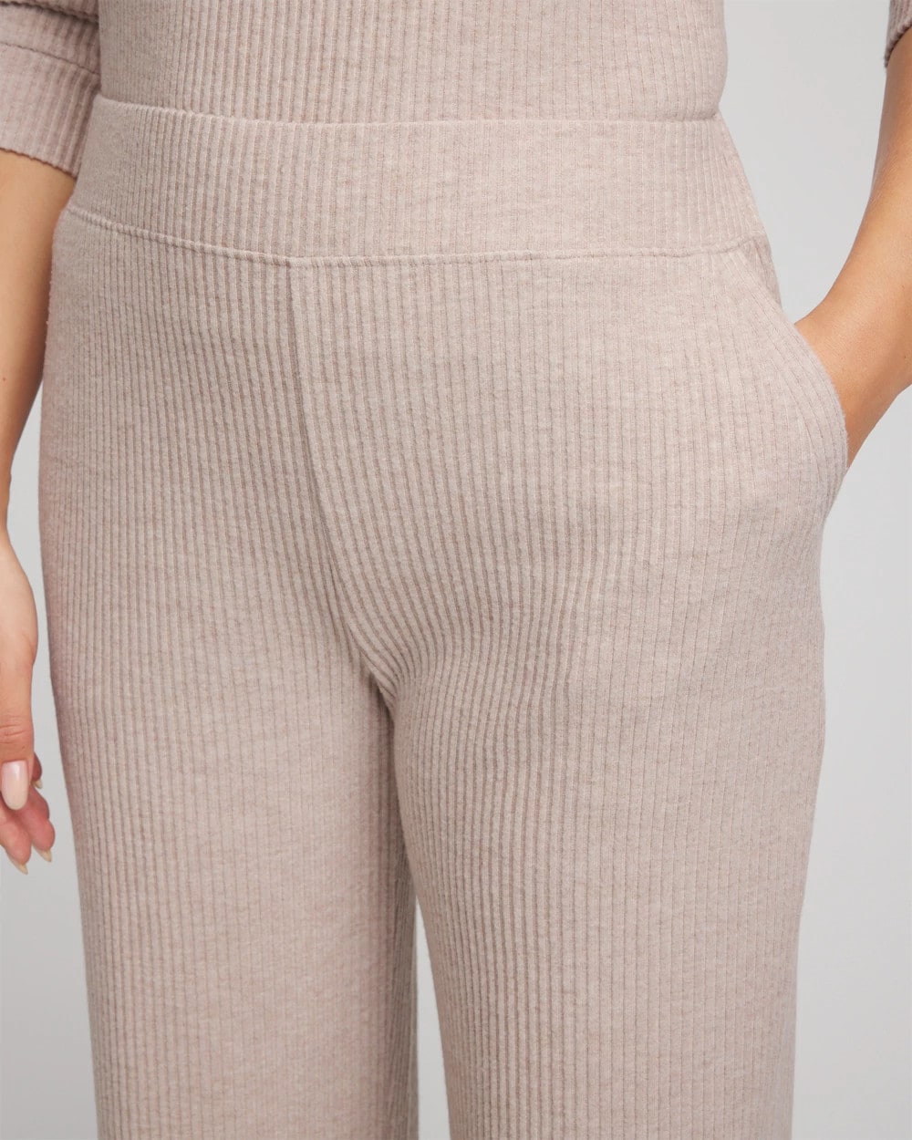 Chico's For Sale Light Taupe Heather Zenergy® Brushed Ribbed Pants