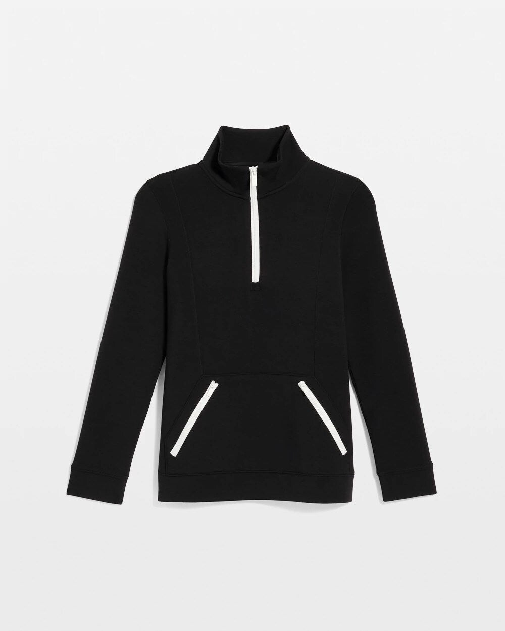 Chico's Online Black Zenergy® Soft Contrast Half Zip Pullover