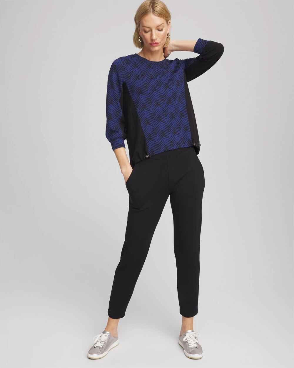 Chico's On Sale Dark Harbor Zenergy® Jacquard Bungee Top