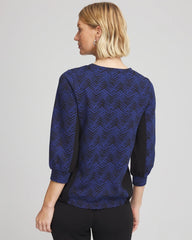 Chico's On Sale Dark Harbor Zenergy® Jacquard Bungee Top