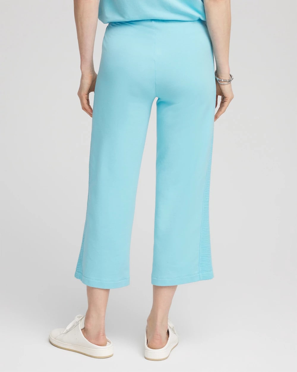 Chico's Online Paradiso Blue Zenergy® French Terry Gauze-Inset Cropped Pants