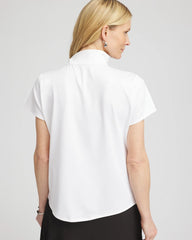 Chico's Discount Alabaster Zenergy® UPF Mockneck Short-Sleeve Top