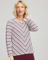 Chico's Outlet Deep Chianti Zenergy® Soft Brushed Striped Top