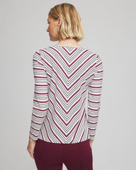 Chico's Outlet Deep Chianti Zenergy® Soft Brushed Striped Top