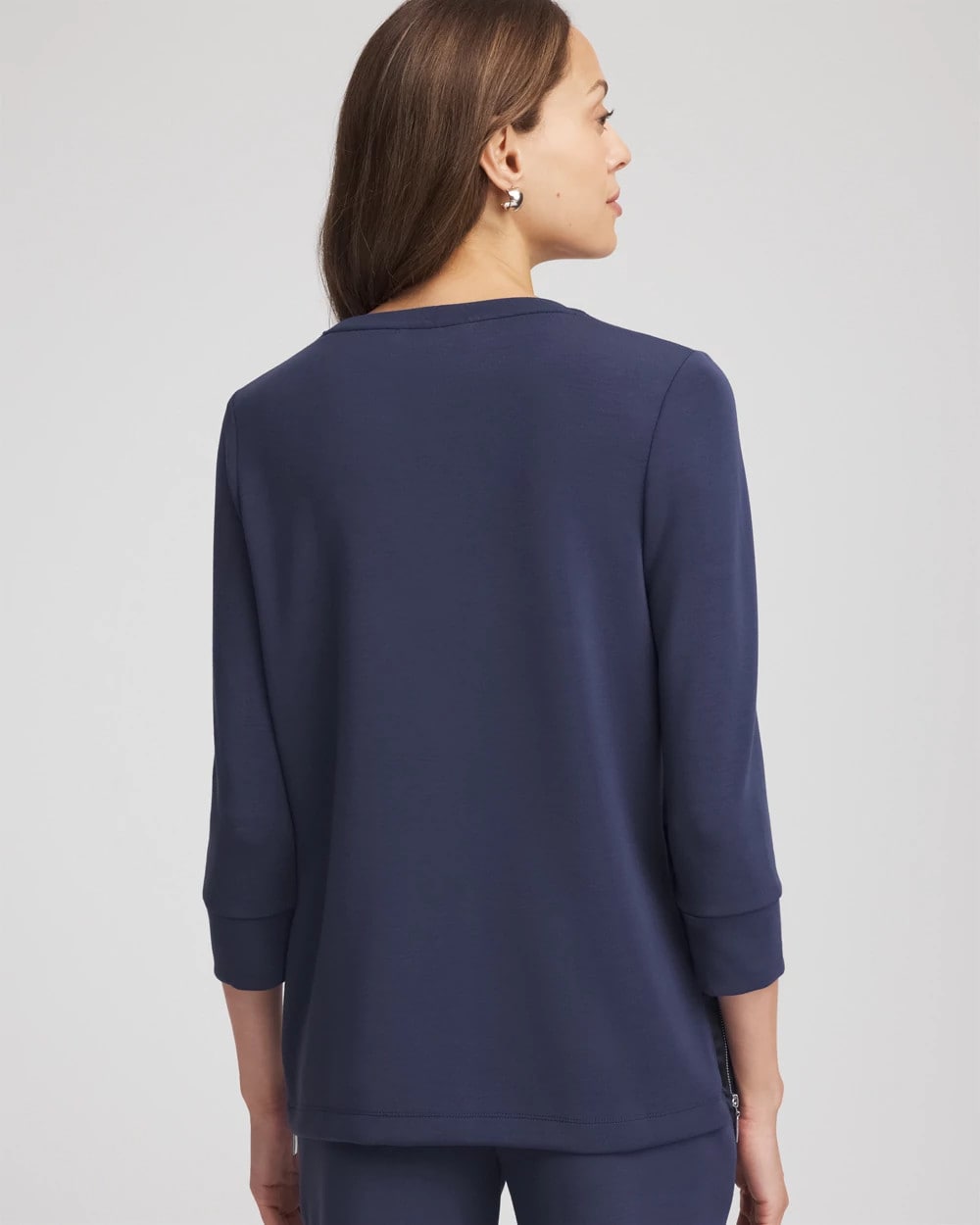 Chico's On Sale Passport Blue Zenergy® Satin-Trim Tunic