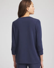 Chico's On Sale Passport Blue Zenergy® Satin-Trim Tunic