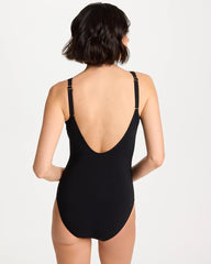 Chico's Outlet Black Gottex Beyond Time V-Neck One-Piece Swimsuit