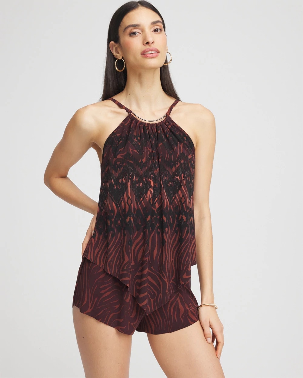 Chico's Sale Multi Brown Magicsuit® Goldie Zabra Romper