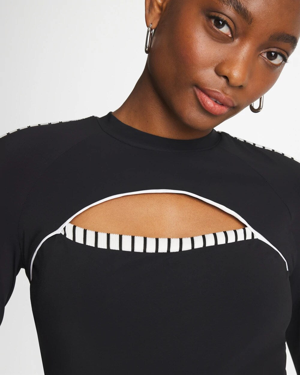 Chico's Sale Black/White Gottex Coco Long Sleeve One Piece
