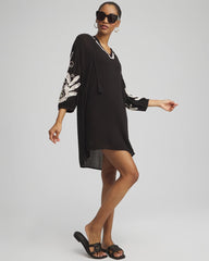 Chico's Online Black Embroidered Coverup Dress