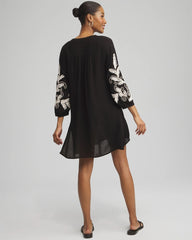 Chico's Online Black Embroidered Coverup Dress
