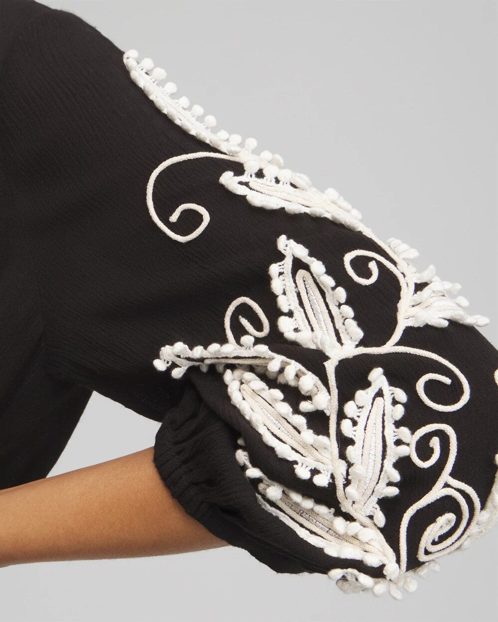 Chico's Online Black Embroidered Coverup Dress