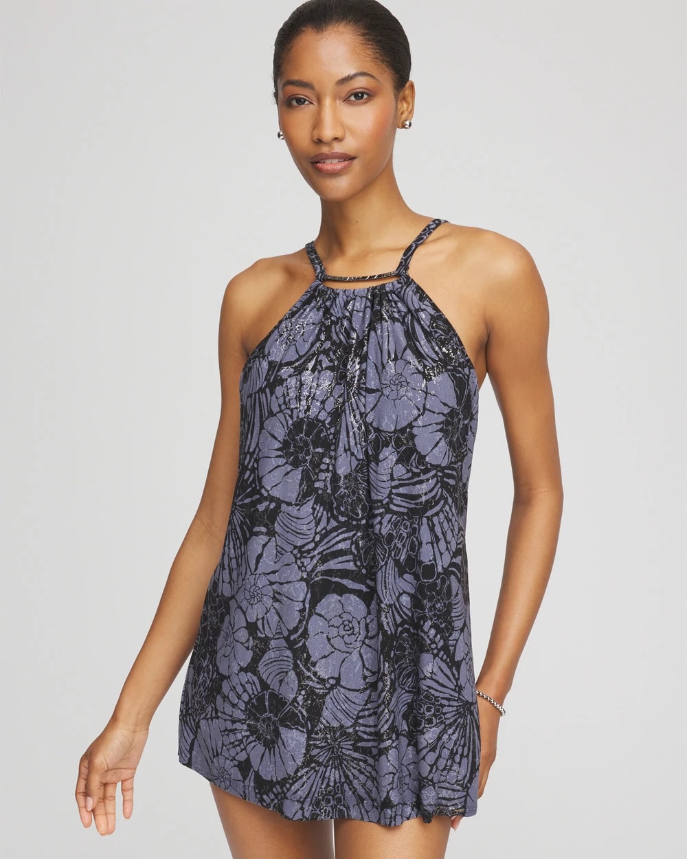 Chico's On Sale Black/Multi Magicsuit® Shell Beach Parker Swim Dress