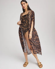 Chico's Sale Black/Brown Miraclesuit® Raya De Safari Kimono Cover-Up