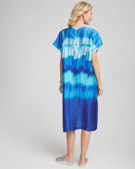 Chico's Outlet Blue Multi Gottex Golden Hour V-Neck Dress Cover-Up