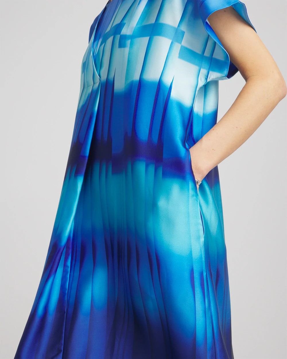 Chico's Outlet Blue Multi Gottex Golden Hour V-Neck Dress Cover-Up