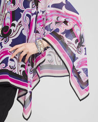 Chico's On Sale Purple Clover Travelers™ Paisley Chiffon Layered Top