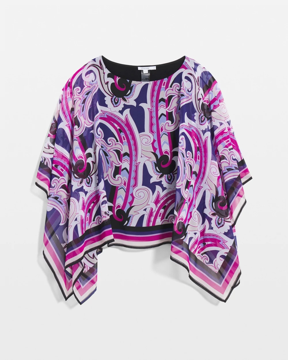 Chico's On Sale Purple Clover Travelers™ Paisley Chiffon Layered Top